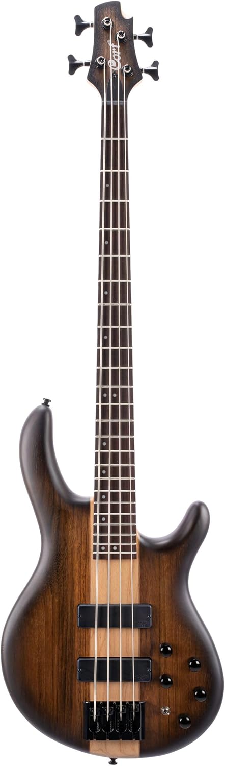 Cort C4PLUSOVMHABB Artisan Series C4 Plus OVMH Bass Guitar, Antique Brown Burst