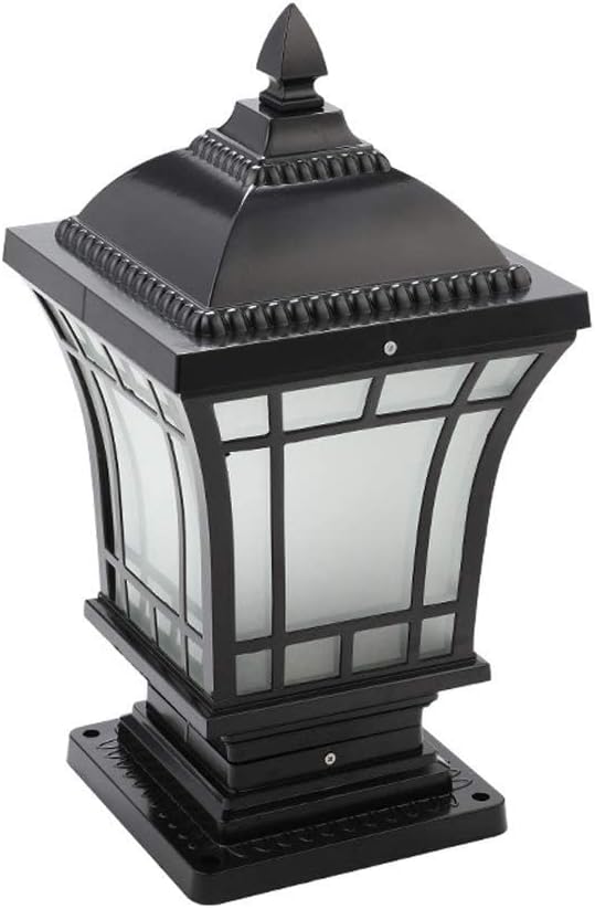 Square Retro Traditional Victoria Outdoor Landscape Column Lights Fixture Vintage Villa Garden Patio Post Light Fence Pillar Lamp Lighting E27 Table Lamps Waterproof Glass Lantern