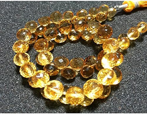 13 inch natural beads strand of 5-7mm faceted onion citrine gemstone briolletes beads for DIY jewelry - necklace, bracelet, earring, ring.