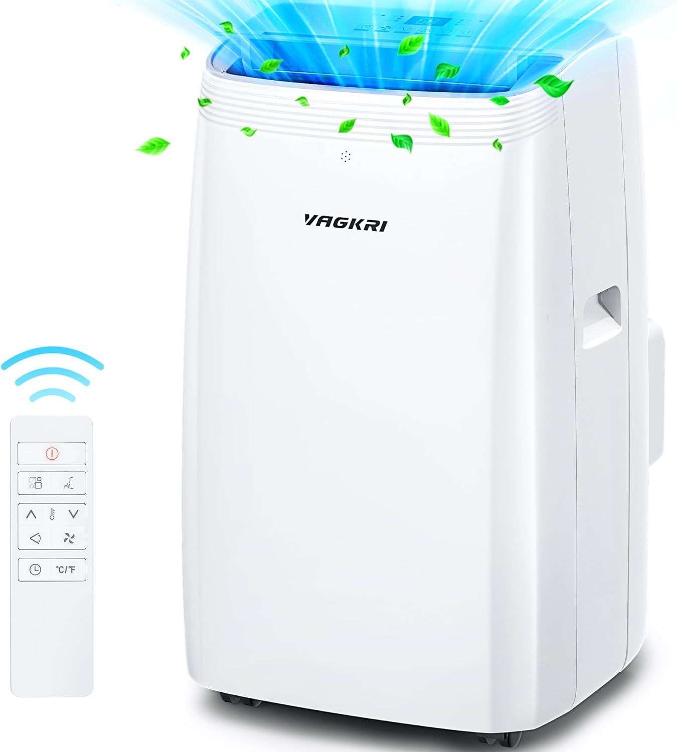 VAGKRI 12,000 BTU Portable Air Conditioner, 3-in-1 AC with Fan & Dehumidifier, Cools up to 450 Sq.Ft, Energy Efficient AC Unit with Remote Control, Sleep Modes, 24H Timer for Bedroom, Room, Office