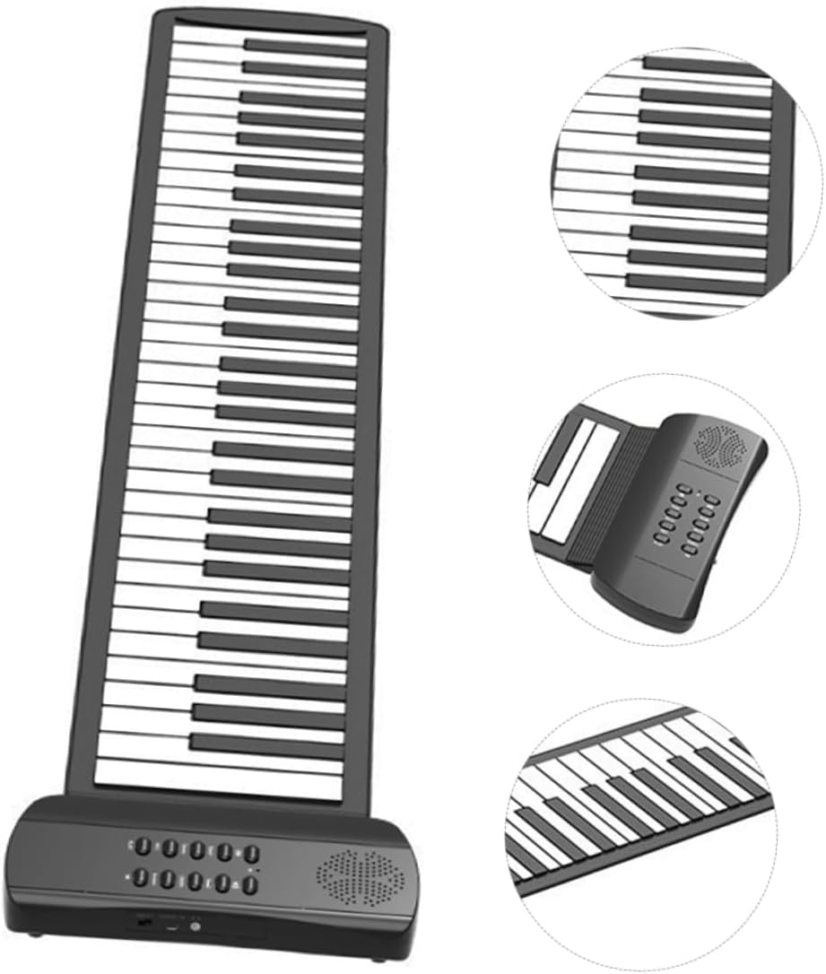 SUPVOX Portable Key Electronic Roll Up Piano Hand Roll Keyboard with High Fidelity Stereo Sound for Beginners Go Musicians