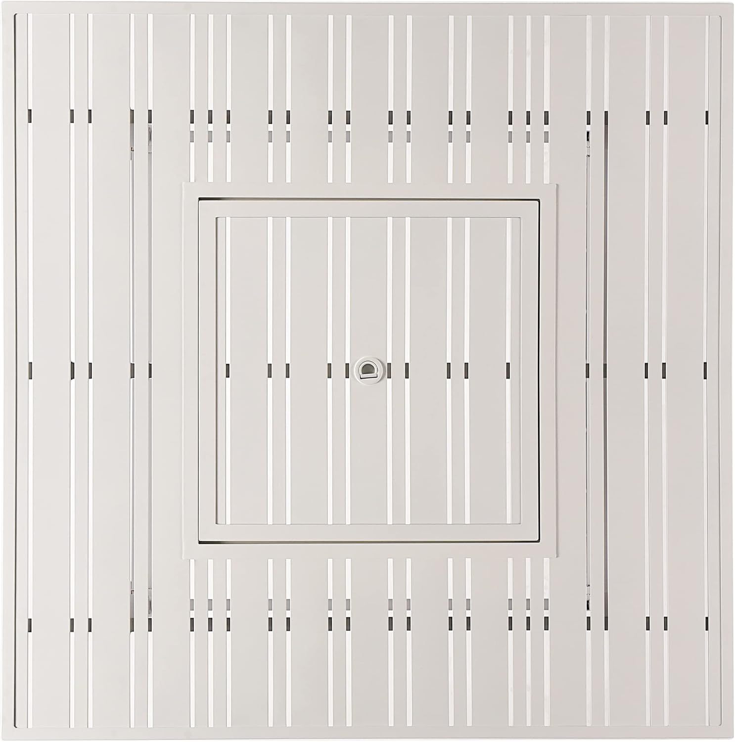 Square 42 in. x 42 in. Aluminum Propane Fire Pit Table with Glass Beads, Two Covers, Lid, 57,000 BTUs in White Finish