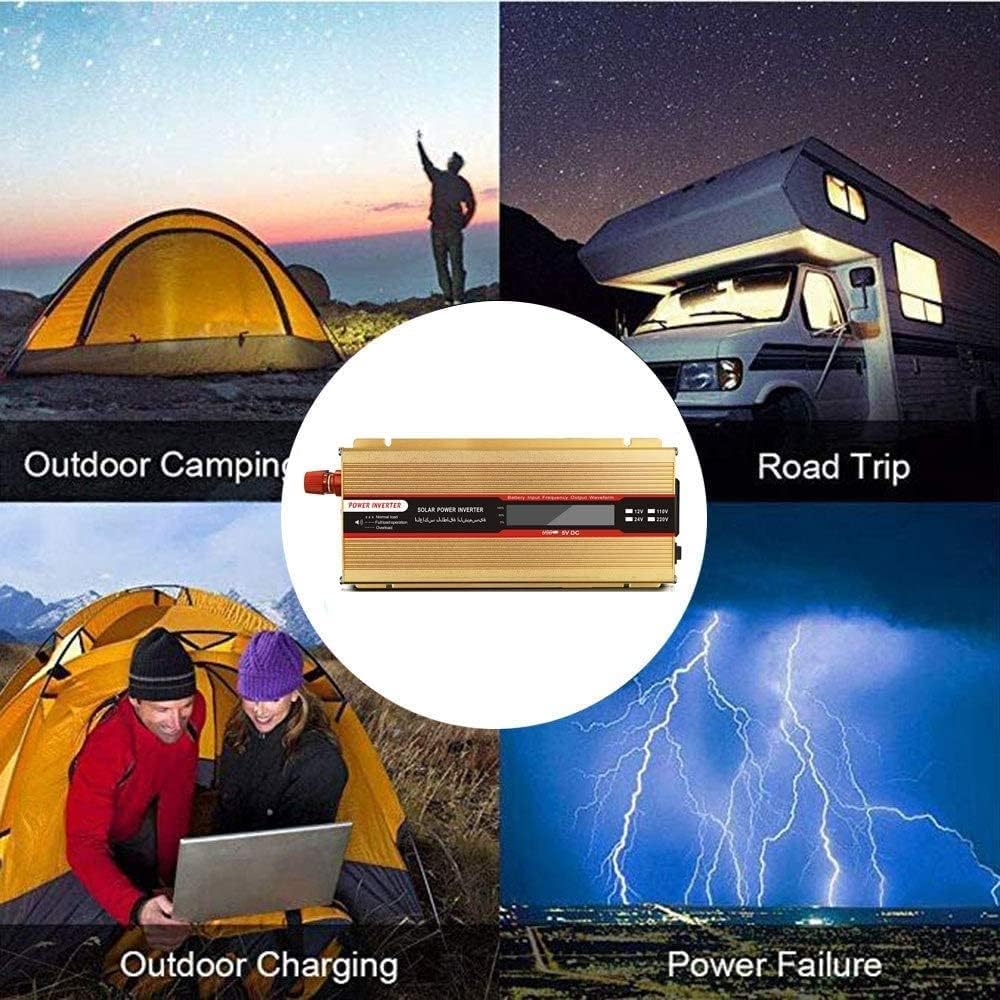 Pure Sine Wave Power Inverter Pure Sine Power Inverter 2000W DC 12V to AC 240V Control with AC Outlet & USB Port-Peak Power 4000 Watt Suitable for Home, Outdoor (Color : 24v)