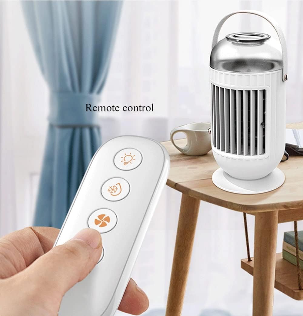 Portable Air Cooler, USB Personal Air Conditioner Fan Small Desktop Cooling Fan with 3 Speeds Humidifier Cooler for Home Room Office (Color : A)