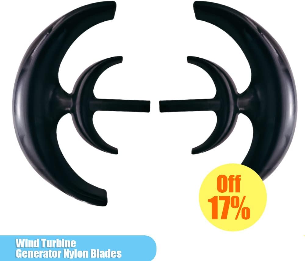 DIY Vertical Wind Turbine Generator Nylon Blades for Small Windmill,Black,3 Pieces Blades