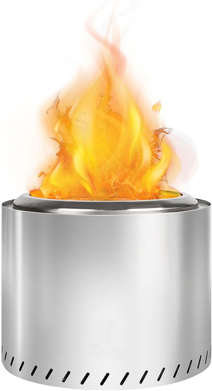 Fire Pit Smokeless 19.4 Inches Outdoor, Large Smokeless Fire Pits Durable Stainless Steel for Wood Burning, Smokeless Instant Fire Pit with Removable Ash Pan