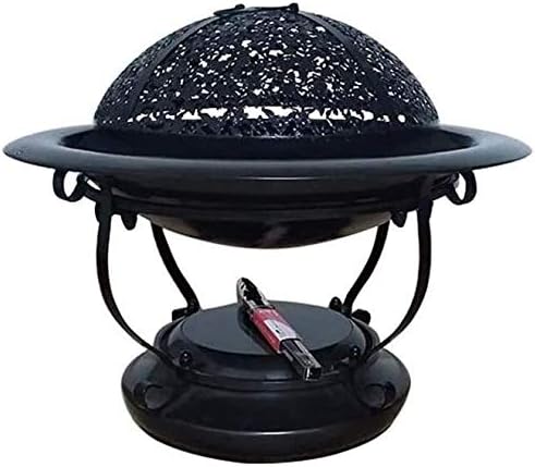 Fire Pits Outdoor Wood Burning Outdoor Patio Natural Stone Gas Fire Pit for d and Garden w/Cover, Carbon Brazier in Winter Interior Heating with Cover BBQ Cooking for Outside Camping