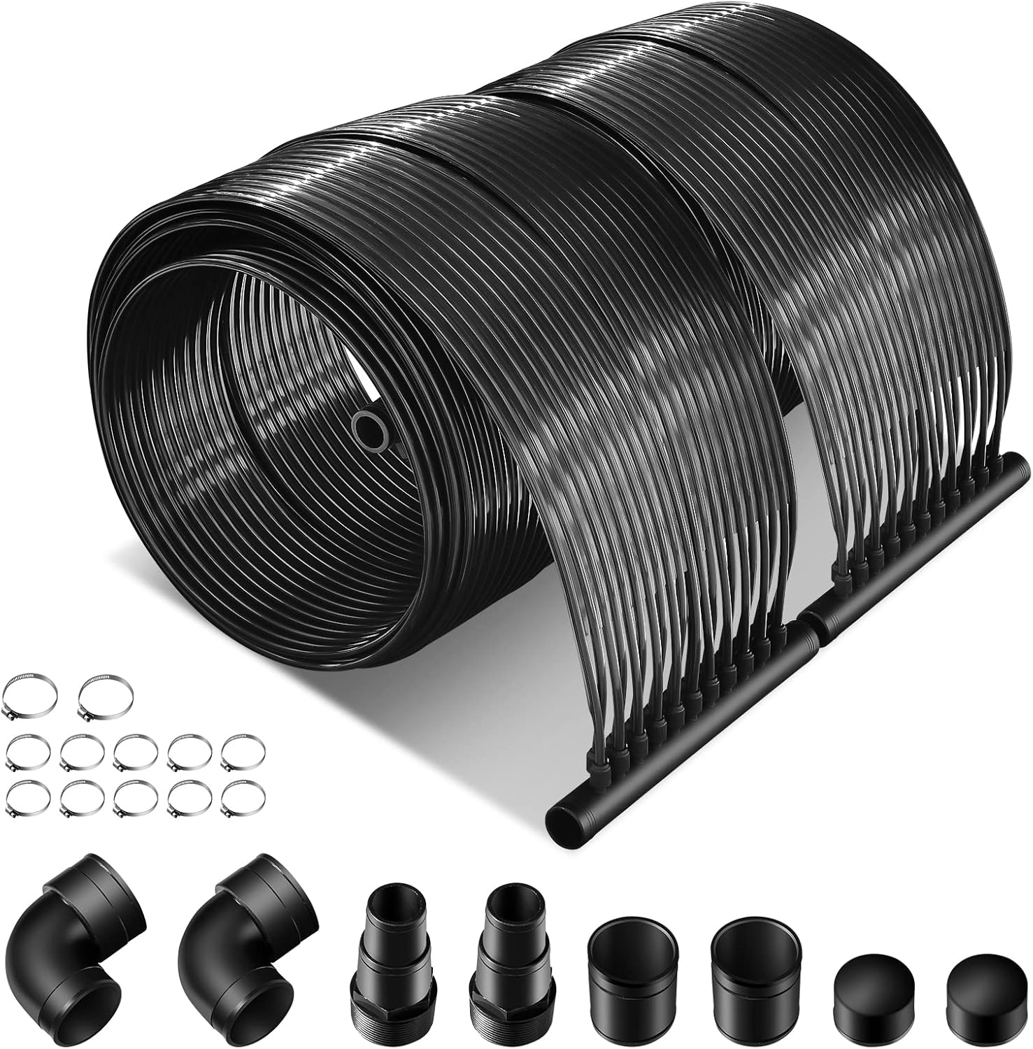 Goplus 2.5FT x 16.5FT Solar Pool Heater for Above Ground Pool Inground Pools, Swimming Pool Solar Panel Heating System, Weatherproof Pool Warmer (2.5FT x 16.5FT)