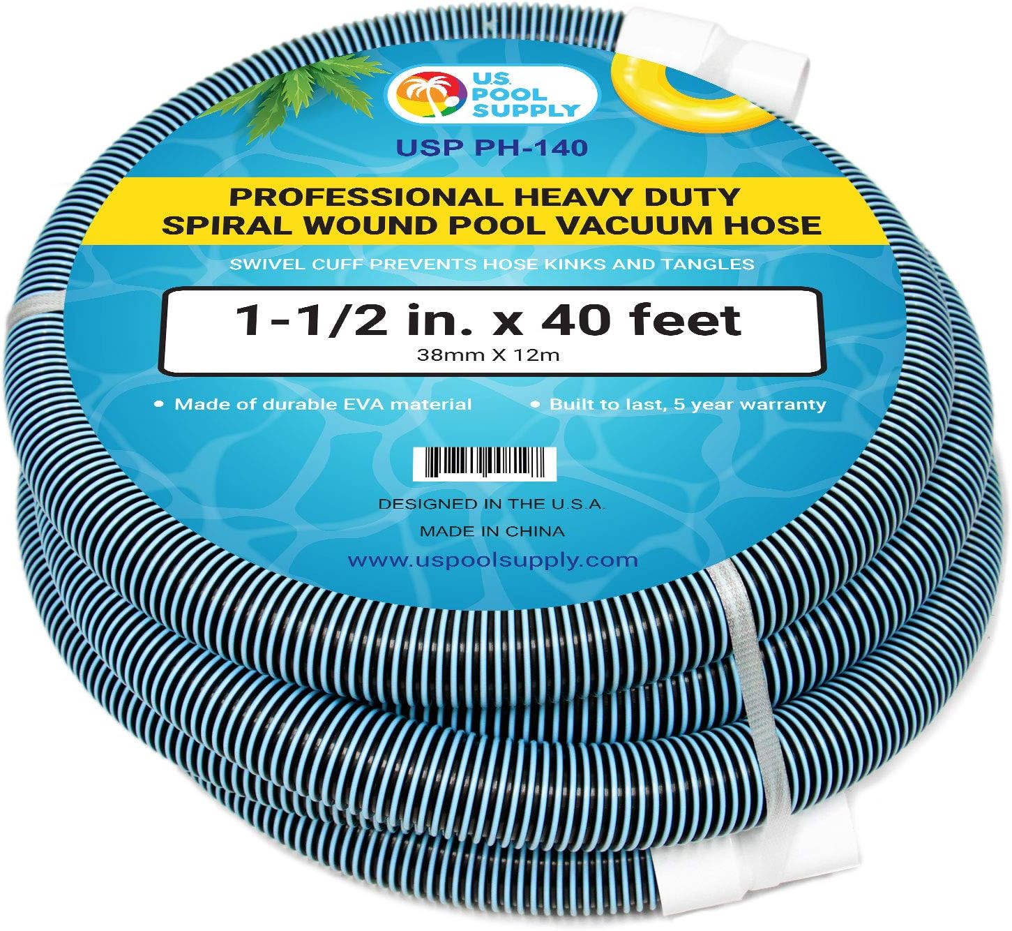 U.S. Pool Supply Pool Vacuum Hose - 1-1/2