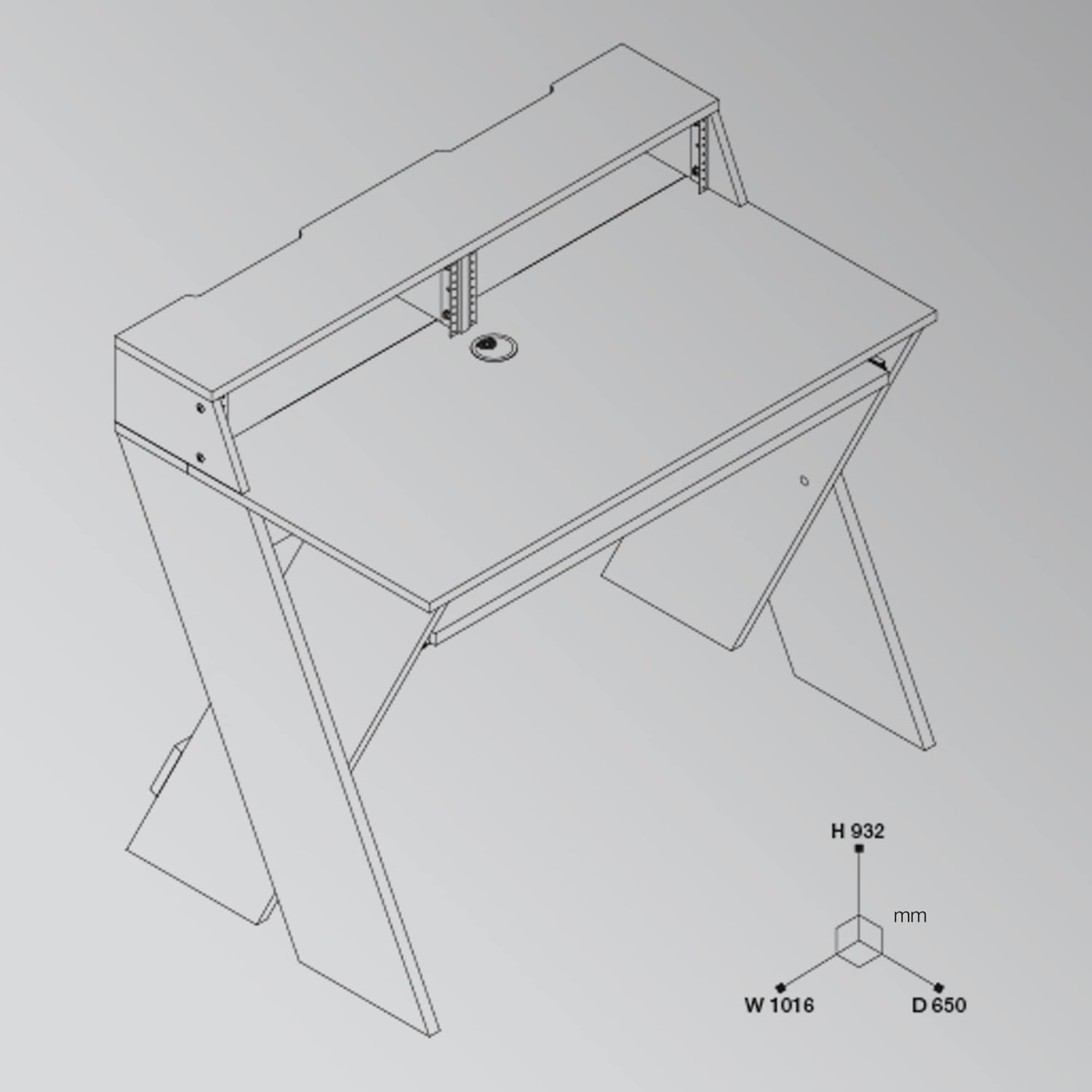 Glorious Sound Desk Compact Professional Studio Workstation with Pull-out Keyboard Compartment (Walnut)