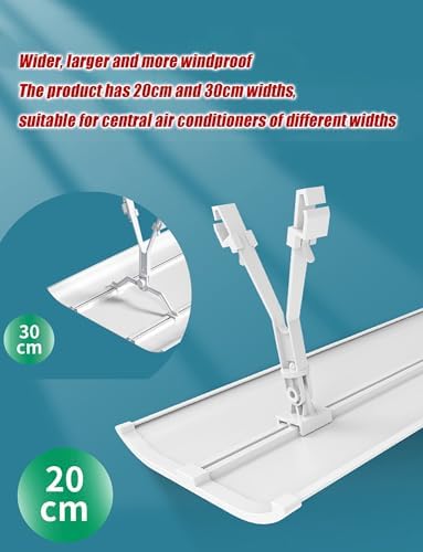 Air Conditioner Flow Deflector Central AC Vent Cover, Adjustable Outlet Air Wing Air Diverter Cover, Prevent Direct Blowing Baffle, for Vents/AC/Ceiling Registers