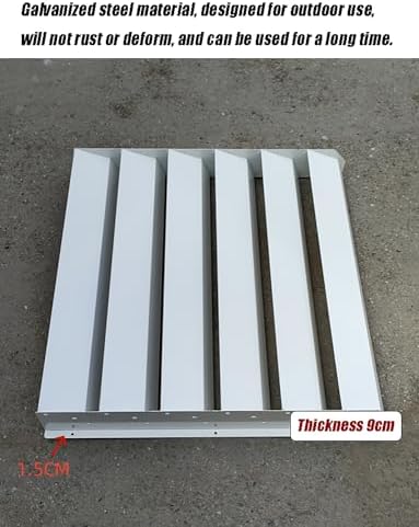 Air Conditioner Outdoor Unit Cover Bracket Air Deflector Grilles, Air Outlet 45 Degrees Angle Condenser Defender Grilles, Galvanized Seel Shutter Deflector