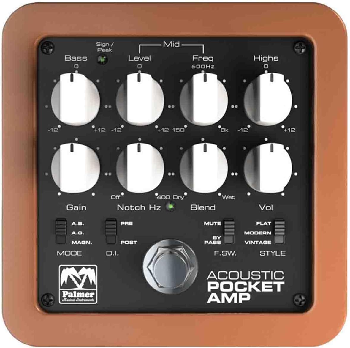 Palmer POCKET AMP ACOUSTIC Portable Preamp for Acoustic String Instruments
