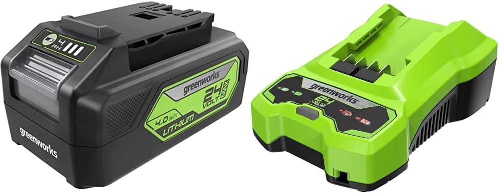 Greenworks 24V 4.0Ah Lithium-Ion Battery (Genuine Battery) & 24V Battery Charger (Genuine Charger)