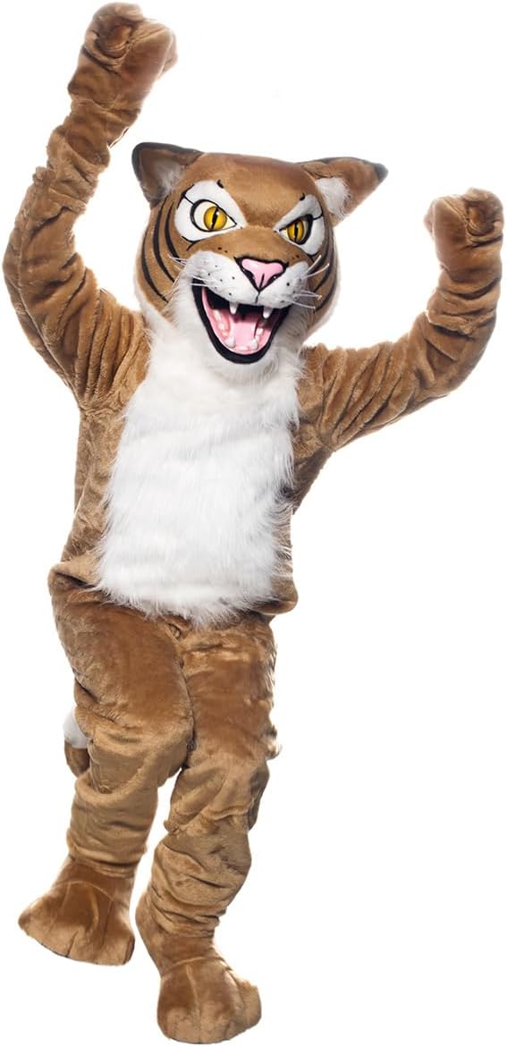 TCDesignerProducts Fierce Wildcat Mascot Costume, School Spirit Sports Fan Gear, Football Cheerleader Accessories, Homecoming