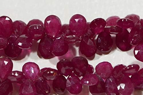 ruby 8.6x7.5x3.4mm 2 beads natural faceted teardrop beads natural jewelry making supplies