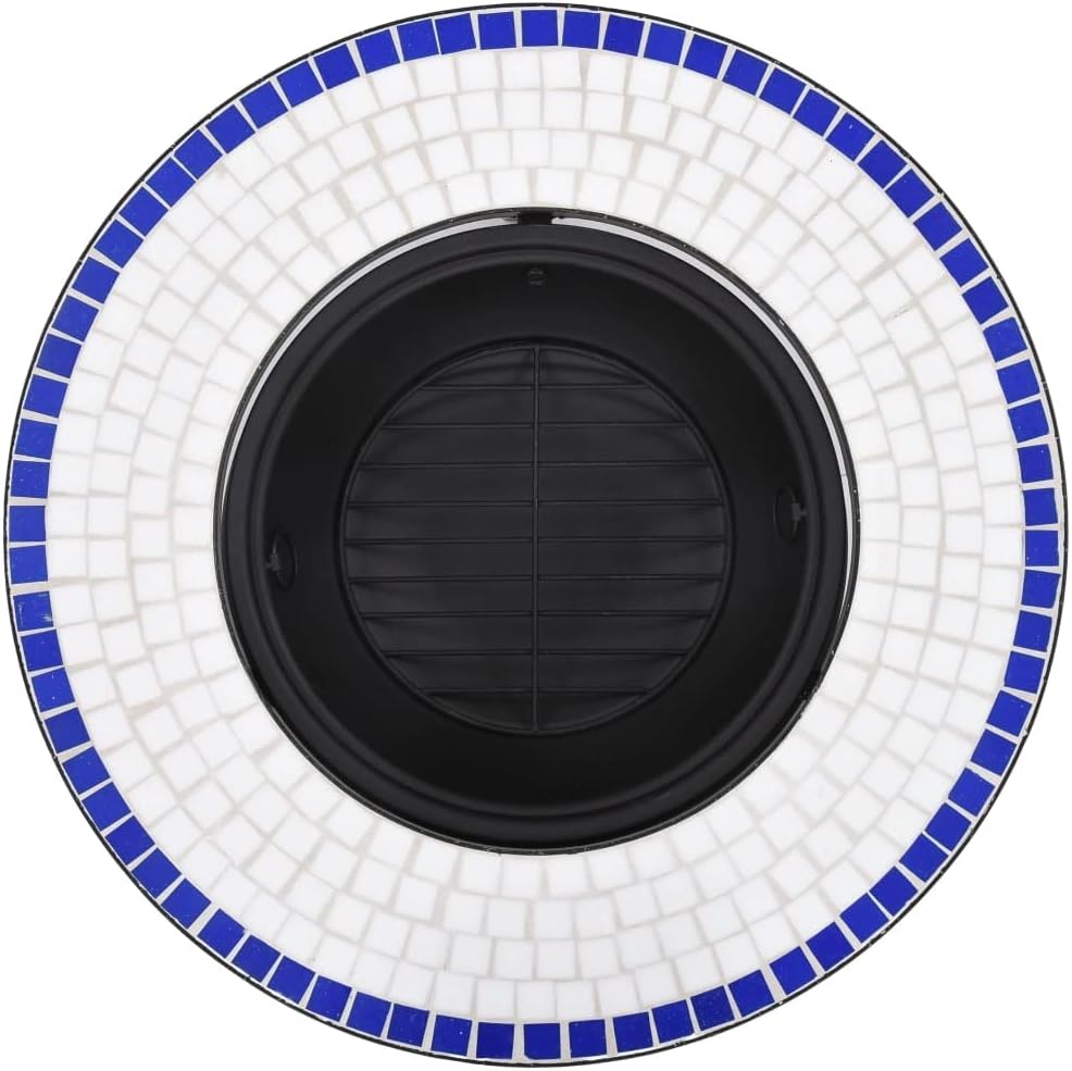 YAFF Mosaic Fire Pit Blue and White 26.8