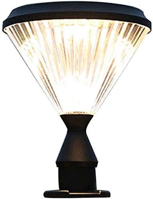 Garden Light with Transparent Glass Diffuser Single Lamp Outdoor Column Lamp Solar Wall Lamp Post Lamp Lawn Solar Street Lamp Hopeful