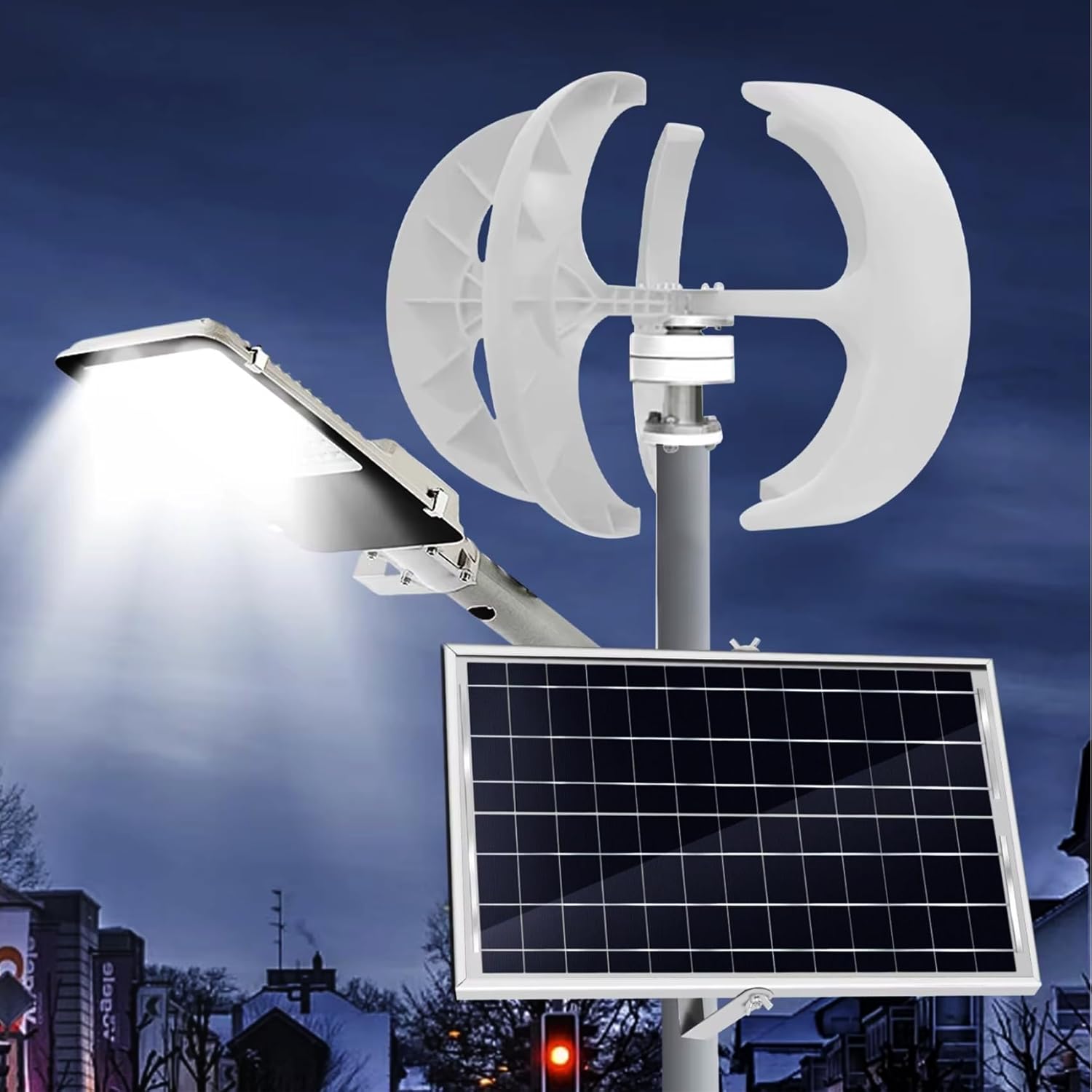 1000W-3000W 5 Blades Wind Generator Yacht Farm Small Generator for Home with Controller Suitable for Garden Outdoor Lighting(White)