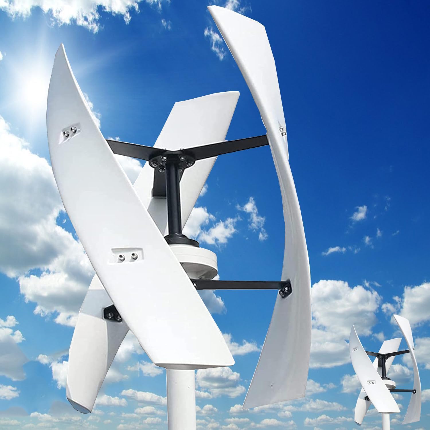 3000W Wind Turbine,Wind Generators for Home Use,No Noise Vertical Wind Turbine Generator,Magnetic Levitation Wind Turbine