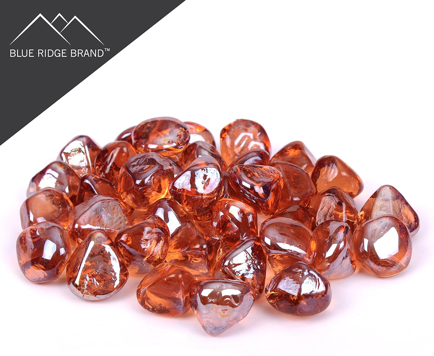 Reflective Fire Pit Glass Diamonds - Professional Grade Fire Glass for Fire Pit - 1