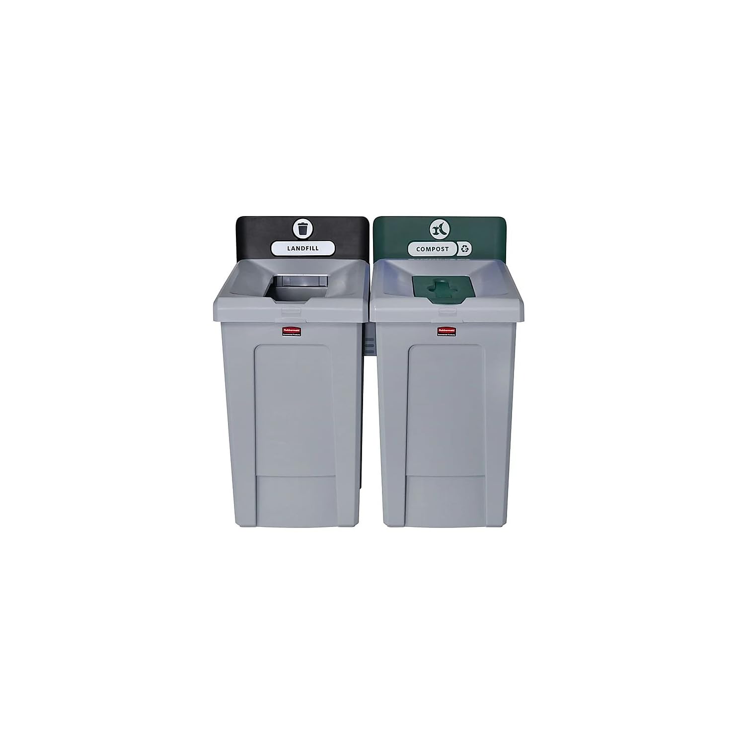 Rubbermaid Commercial Products SLIM JIM Recycling Station 1-Stream Compost Bin/Can/Kit/Station, 33 GAL, for Kitchens/Classrooms/Offices/Back of House/Higher Education/Commercial Facilities