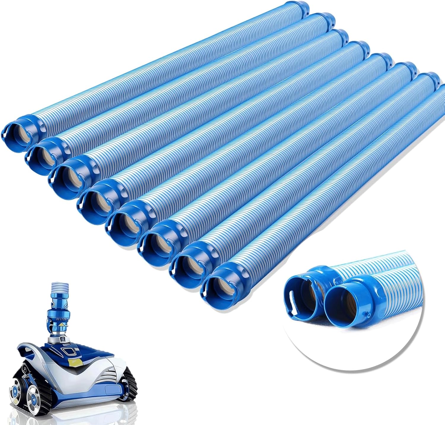 8 Pack Pool Cleaner Hose,Swimming Pool Hose for Above Ground Pool Hoses Compatible with X7 T3, T5, Mx6 Mx8 Replacement Parts,R0527700 Pool Vacuum Hose Twist Lock Replacement Kit 39 inches