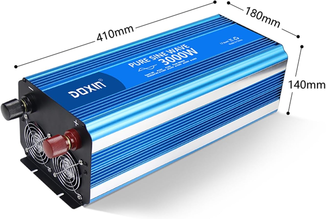 Power Inverters 800W 1000W 1500W 2000W 2500W 3000W 12/24V DC to 110/120/220/240V AC Converter for Vehicles USB Ports Car Charger Adapter with a Cigarette Lighter Ports Plug Outlet(3000W)