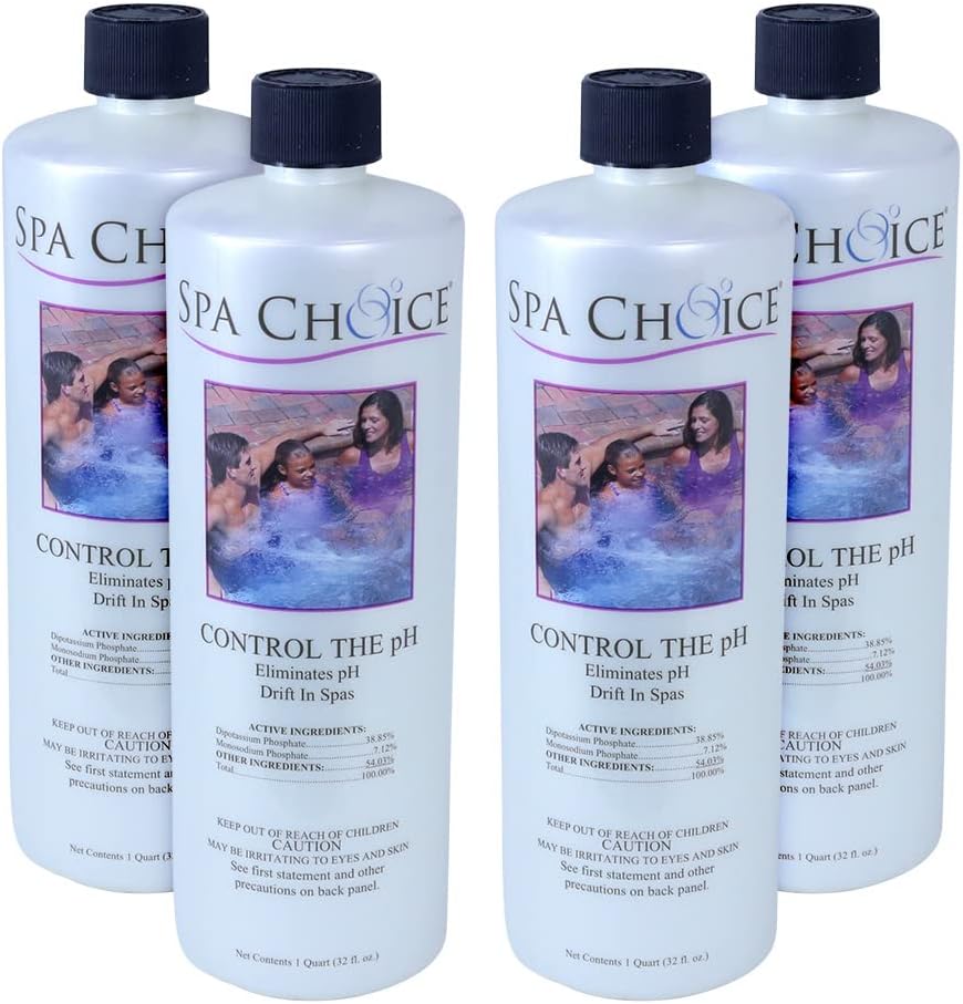 SpaChoice 1-Quart 4-Pack Premium Control The pH, pH Balance for Hot Tub, Made in USA