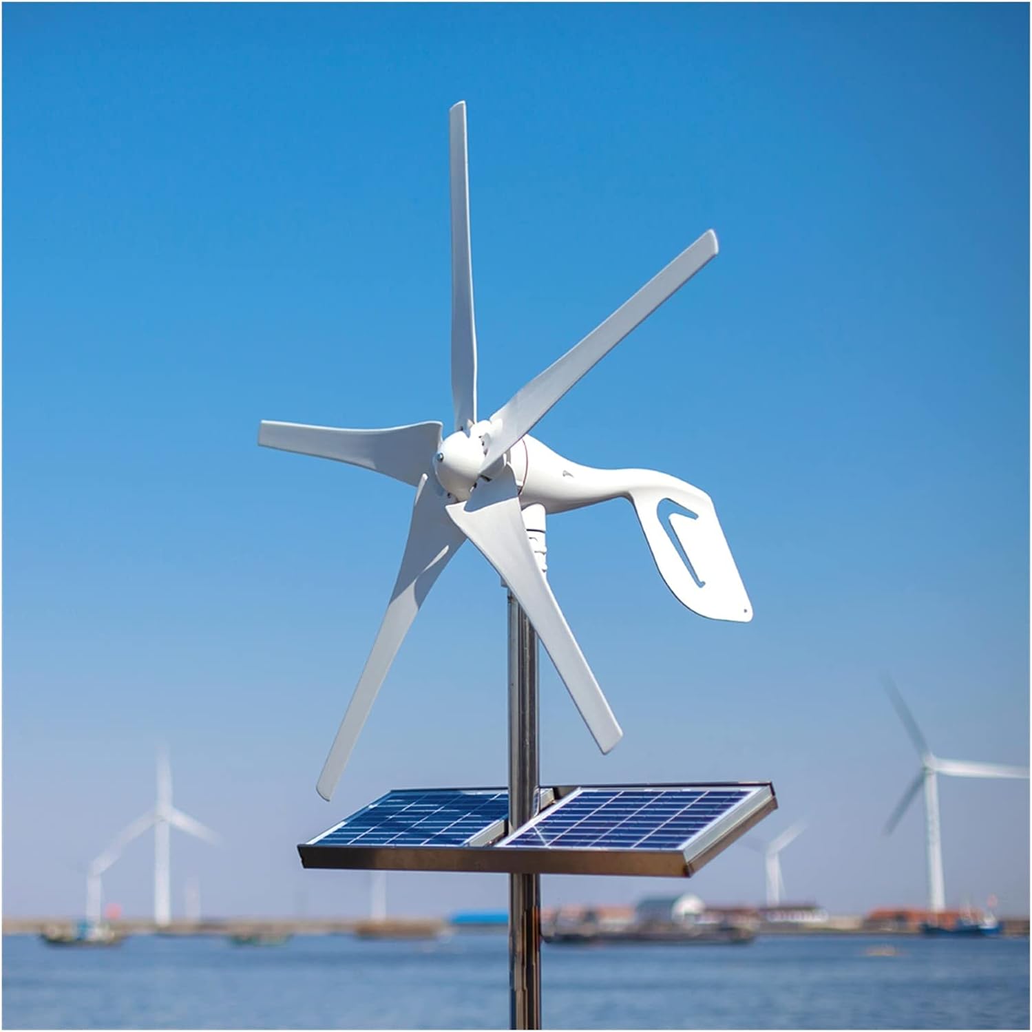 Industrial Wind Turbine Generator Small Home Wind Turbine Generator Windmill Fit for Street Lamps,Monitoring Boat Free 600W Controller Solar and Wind Power Parts(6 Blades_12_400W)
