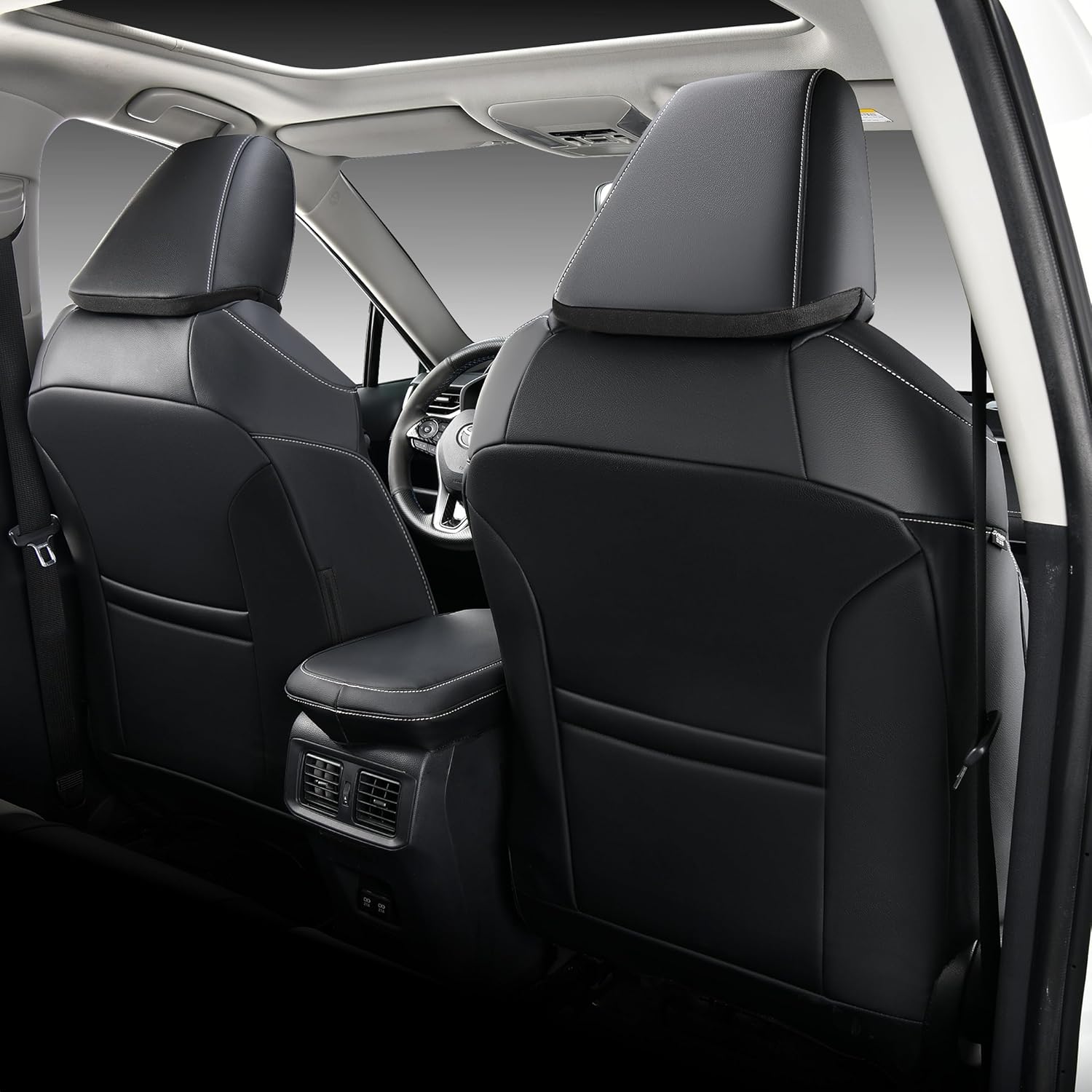 RAV4 Seat Covers, Custom Fit Toyota RAV4 2019 2020 2021 2022 2023 2024 2025, Full Covered Vehicle Accessories Fit for RAV 4 LE, XLE, XLE Premium, Limited - Black