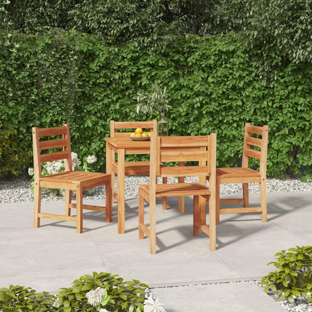 5 Piece Patio Dining Set Solid Wood Teak,Durable Teak Outdoor Dining Set: WeatherResistant for Garden and Patio Patio Furniture Sets, Outdoor Furniture Sets