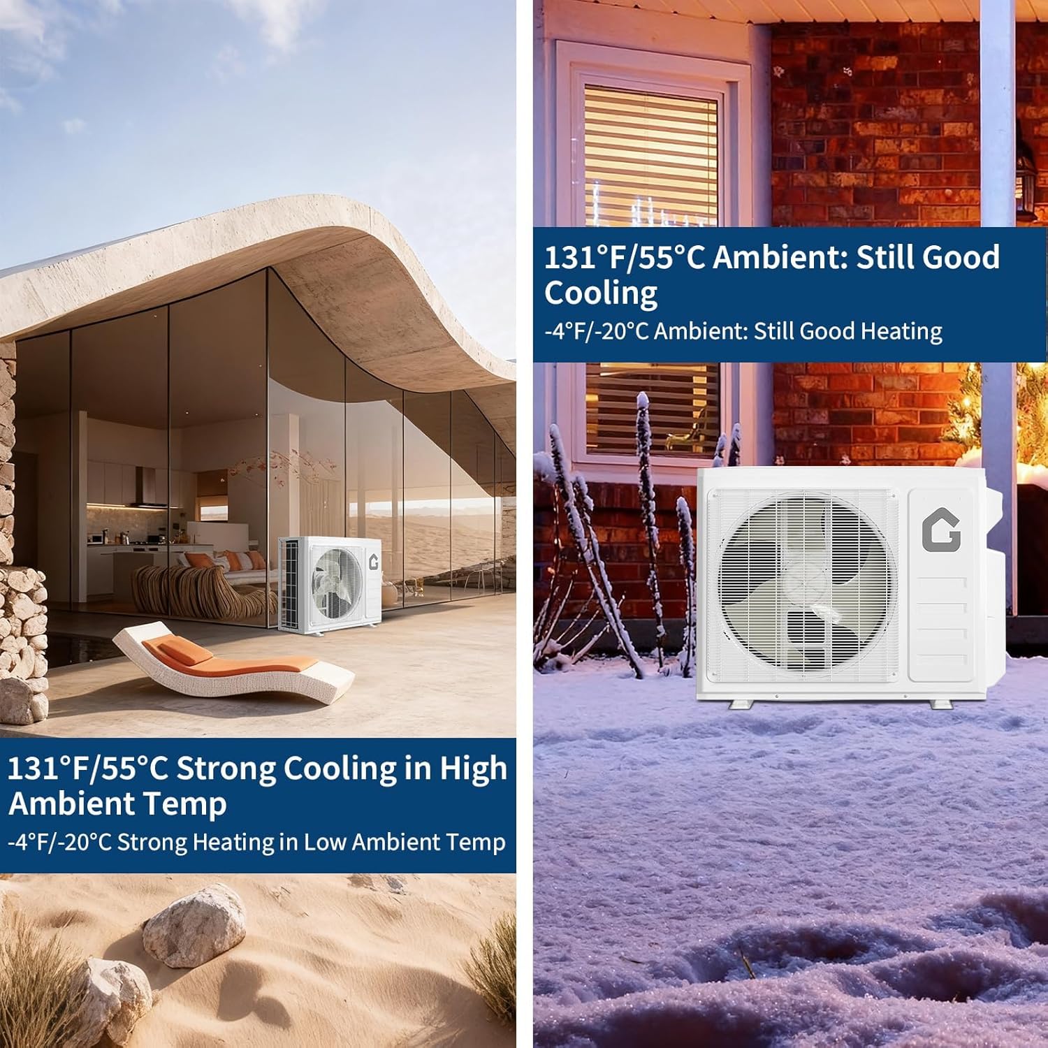 18K Dual 2 Zone Mini Split Air Conditioner,24 Seer 2 12000 BTU+ 12000 BTU Mini Split 2 Zone With App Control and Remote Control,208-230V Cools Up To 1500 Sq.Ft