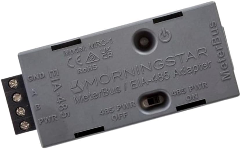 Morningstar Meterbus to EIA-485 Adapter (MRC-1) - Converts Meterbus RJ-11 to Standard EIA-485, Modbus & SCADA Compatible, Electronic Protections, Status LED, RJ-11 Cable Included - Designed in the USA
