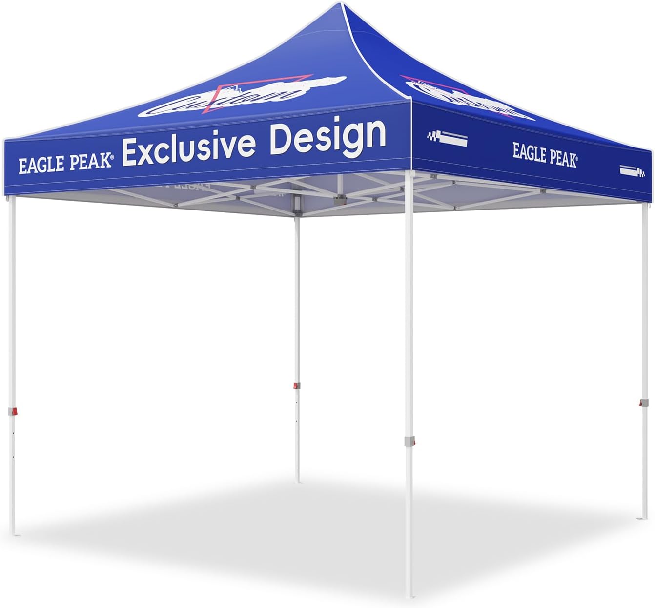 EAGLE PEAK 10x10 Alpine Custom Commercial Canopy High Peak Frame, Pop Up Custom Canopy Tent with Logo, Vendor Branded Logo, Easy Setup for Events, Markets, Tradeshows