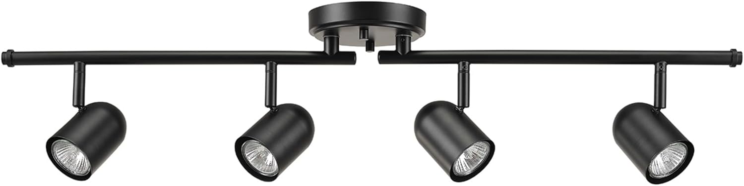 GLOBE Electric 60029 Roland 4-Light Foldable Track Lighting, Matte Black, Bulb Not Included