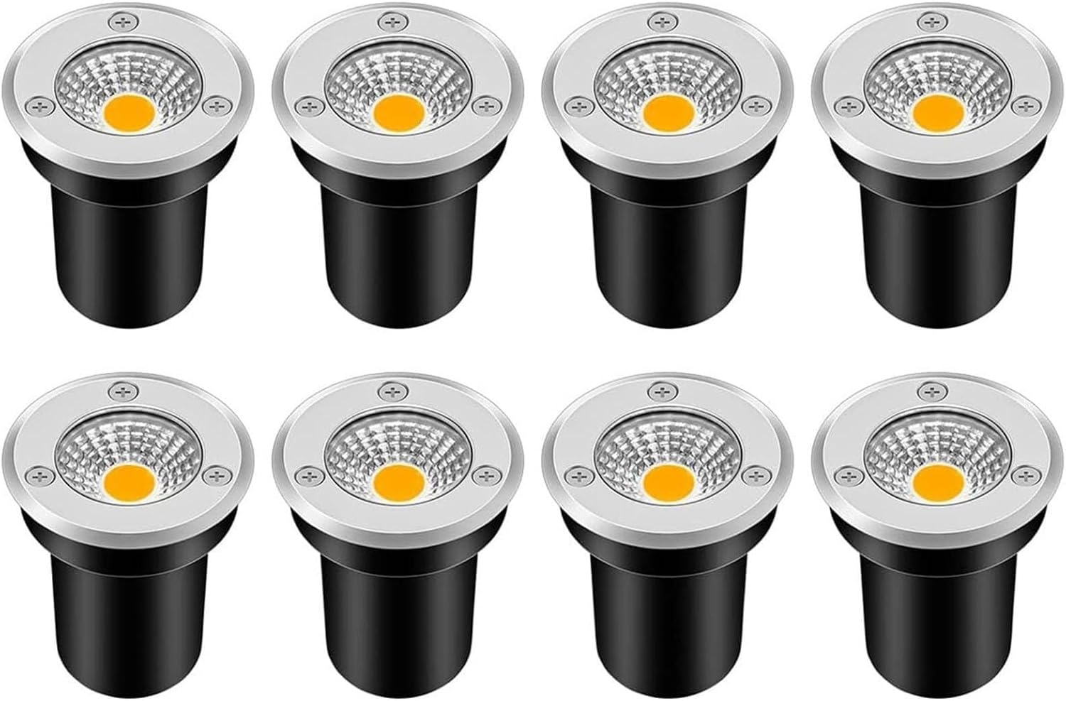 8PCS LED Beam Spotlight, 3W IP67 Waterproof In-Ground Lights for Garden, Driveway & Deck(Red)