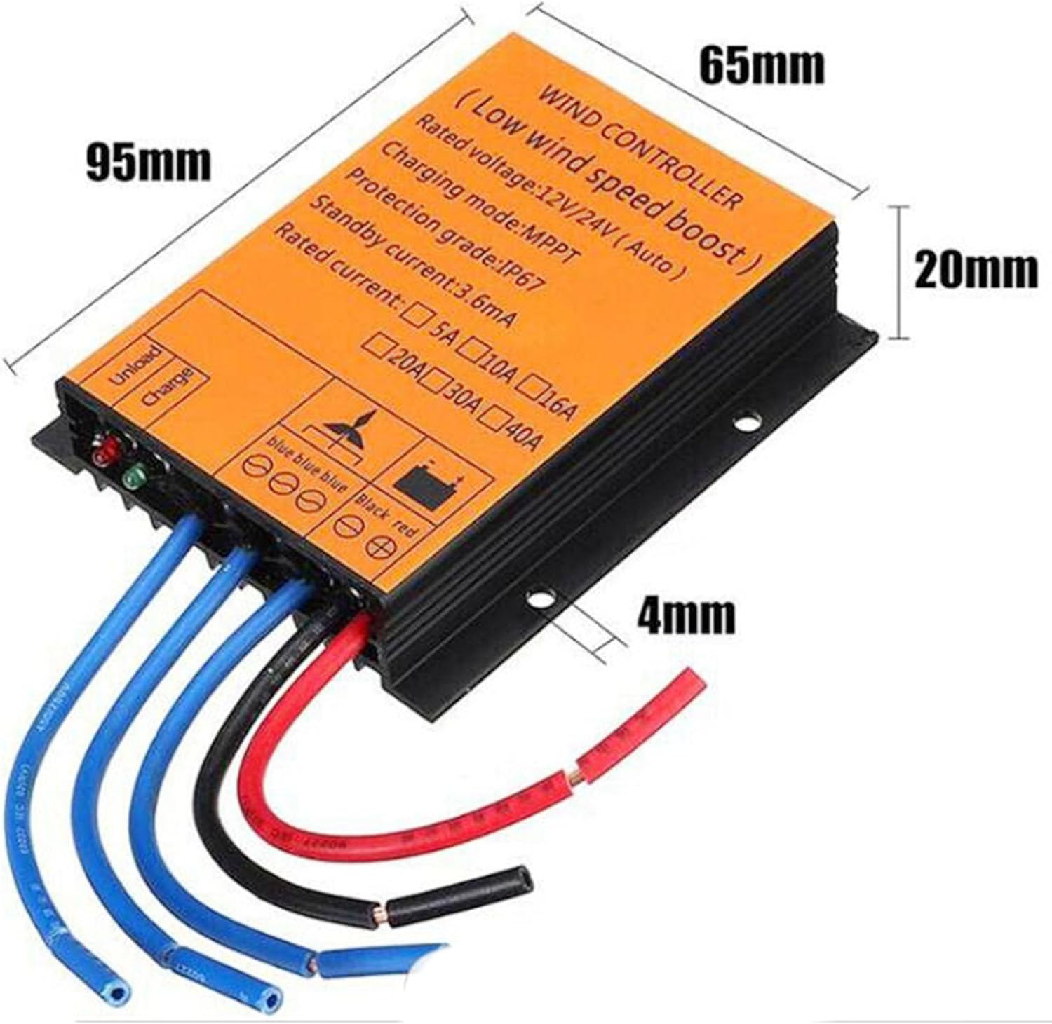 48V 600W 800W Wind Turbine Regulator IP67 Waterproof Wind Power Output DC/AC Voltage Wind Power Controller