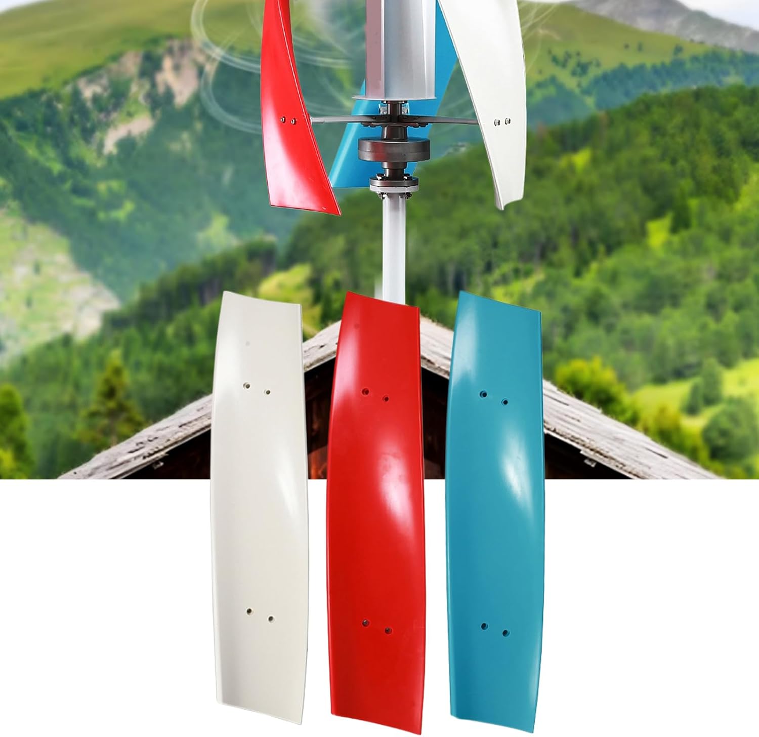 12V 24V 48V Portable Windmill Generato Blades,for 100W-12000W Vertical Wind Turbine Generator Wind Turbine Generator Home Use