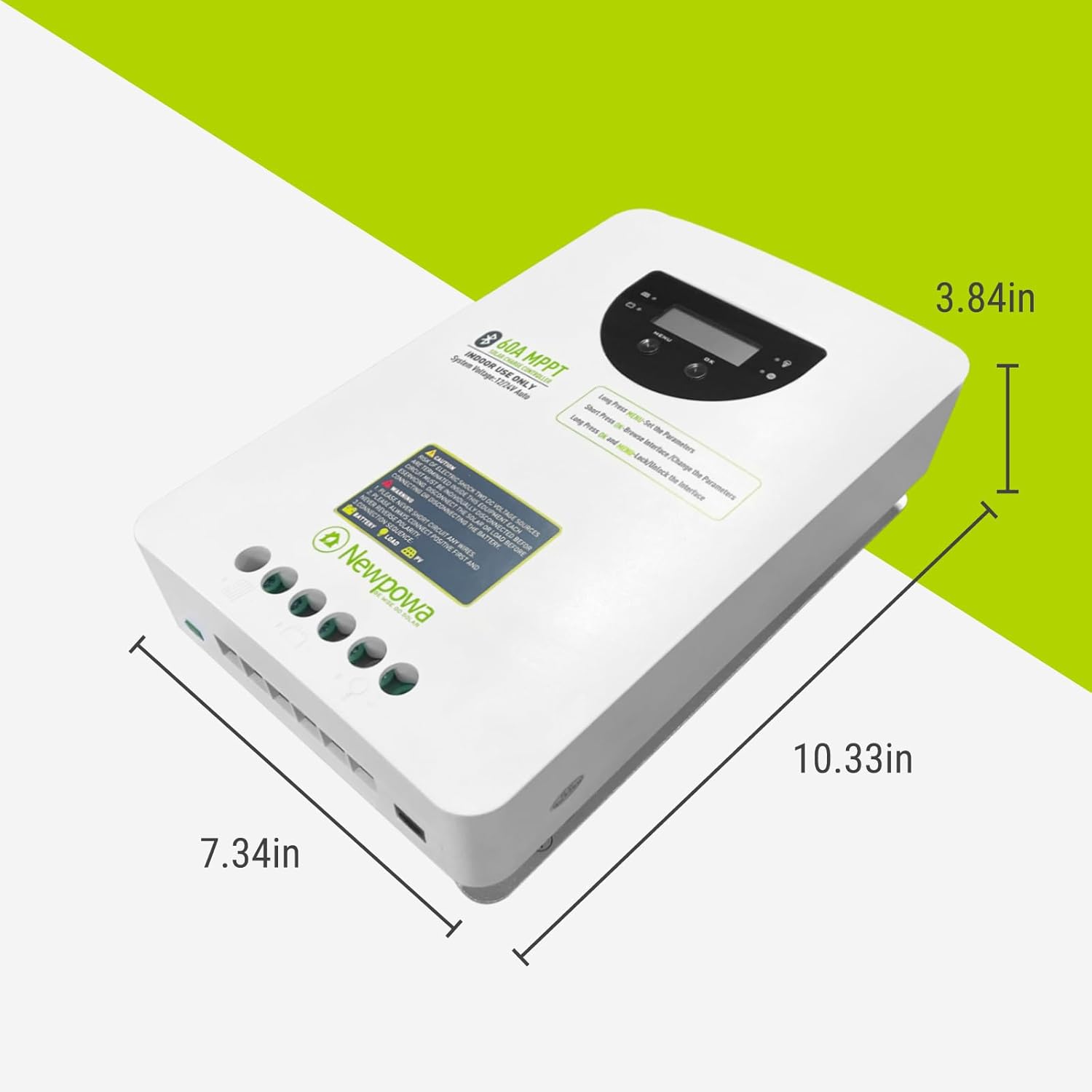 Newpowa MPPT 60A 12/24V Solar Charge Controller with LCD and Bluetooth for Solar Panel Control for Gel Sealed Flooded Lithium Battery