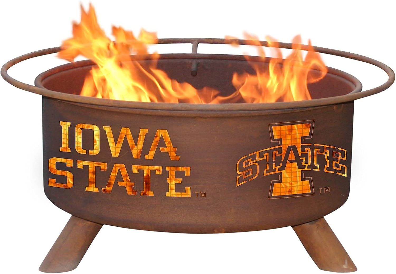 Patina Products F247 Iowa State Steel Outdoor Fire Pit - 24 x 24 x 11 inch - Natural Rust Patina Finish