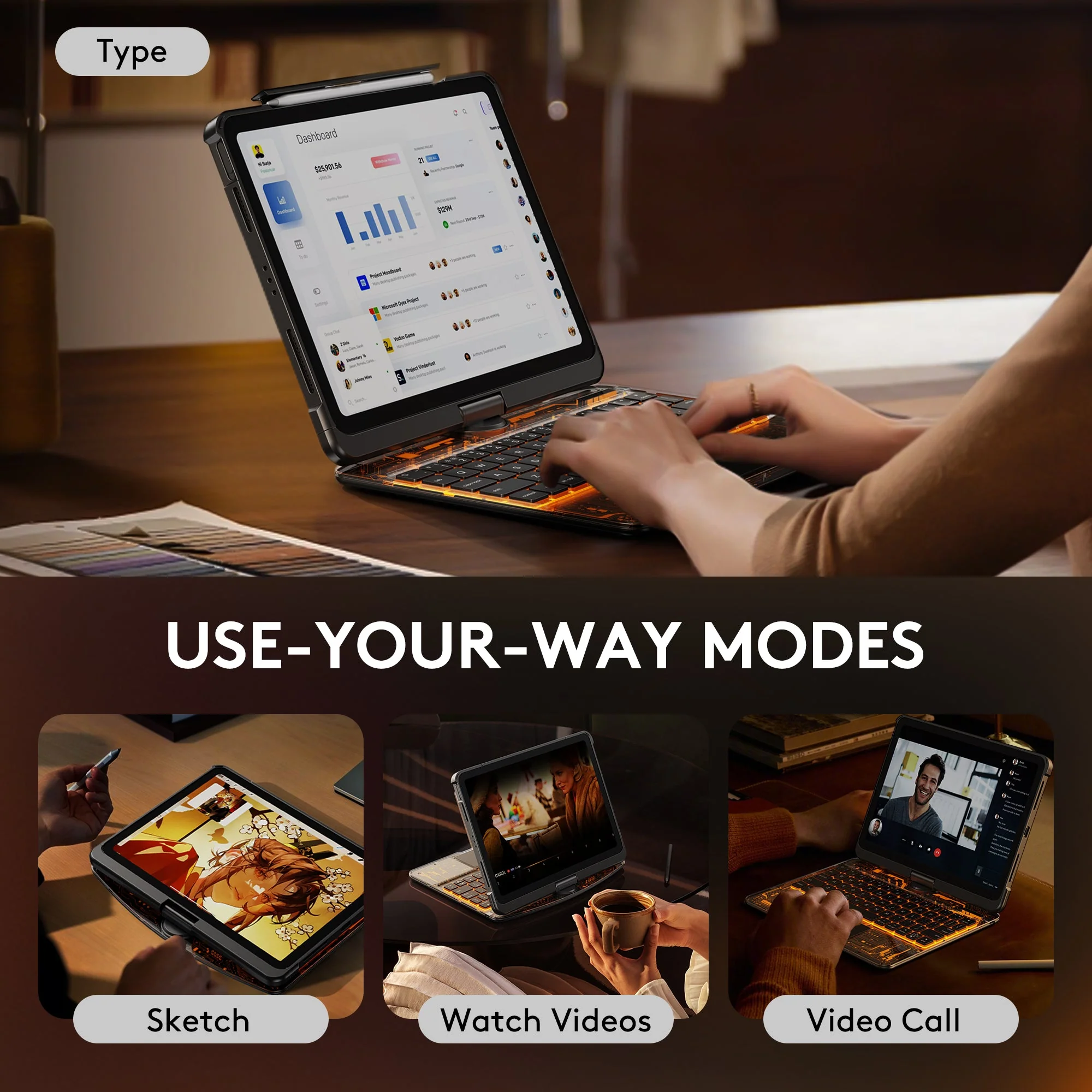 Transparent 360�� iPad Keyboard Case