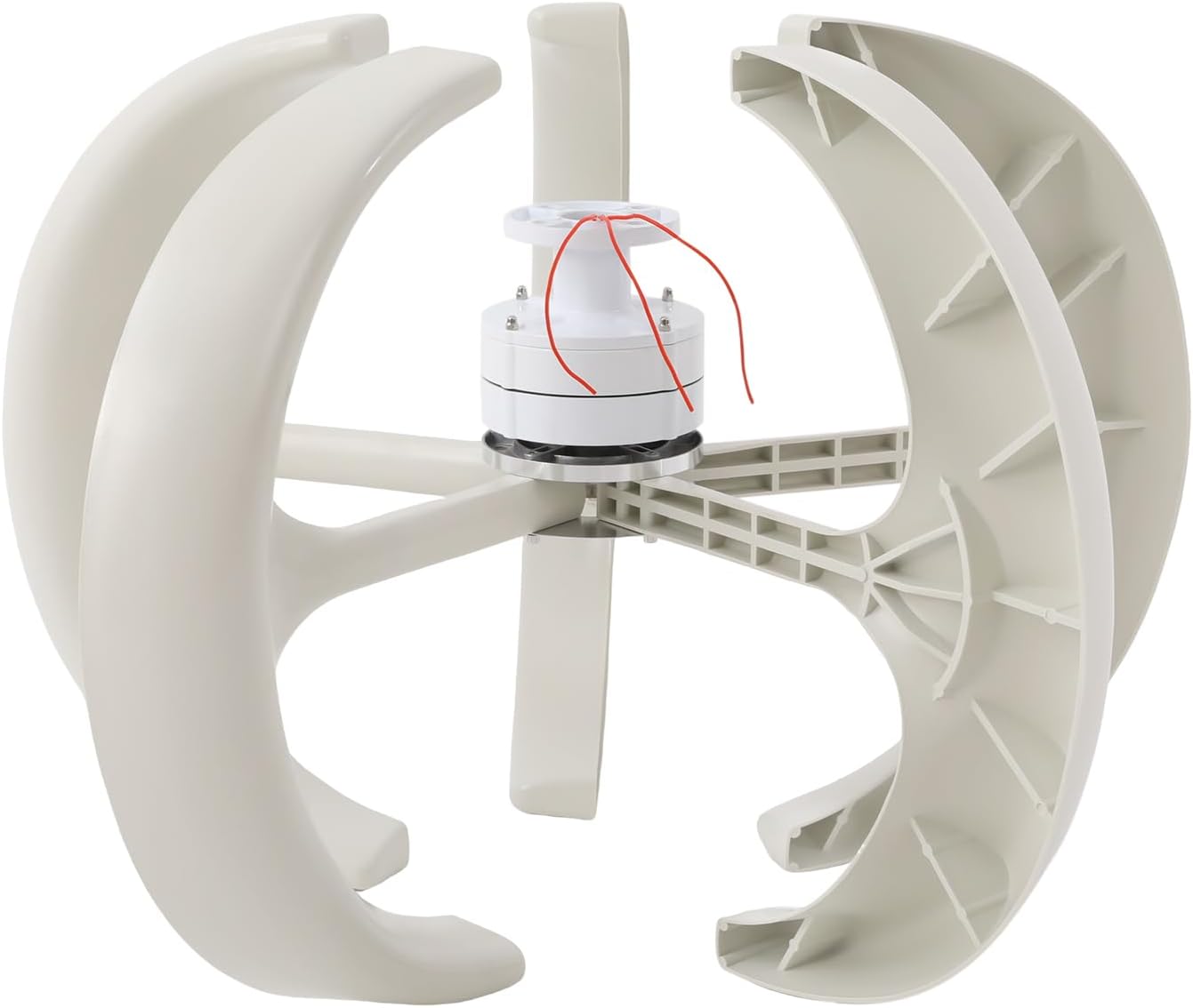 Lantern Wind Turbine Generator, 5-Blade Vertical Axis Wind Power with Controller and Flange Plate 600W 24V Electromagnetic System, 13m/s Rated Speed Wind Generators for Home Use (24 Volts)