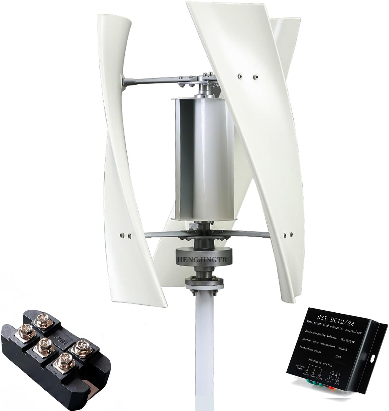 10000W Vertical Wind Turbine Generator, 220V 12V 24V 48V 3 Phase 3 Blades Home Use Wind Turbine Low Noise for Garden Home,with Controller