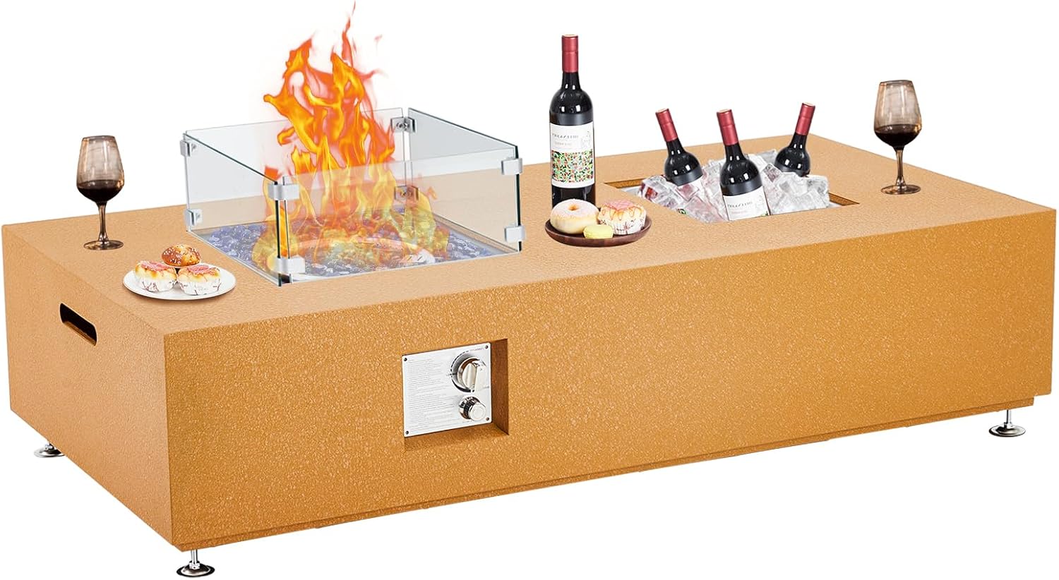 Outdoor Propane Fire Pit Table Rectangular, 56