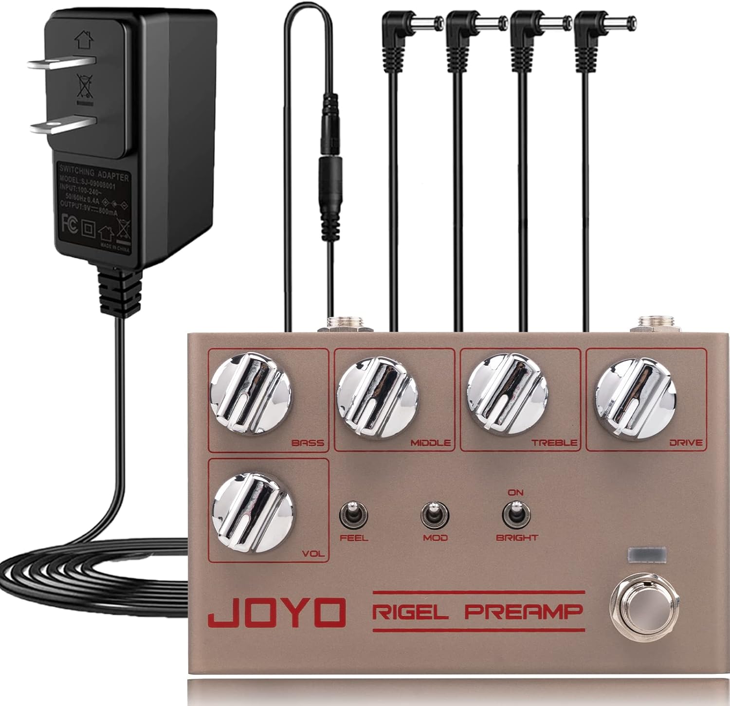 JOYO R-24 High Gain Overdrive Amplifier Simulation Guitar Pedal and DC 9V Power Supply (800mA -1A) Adapter
