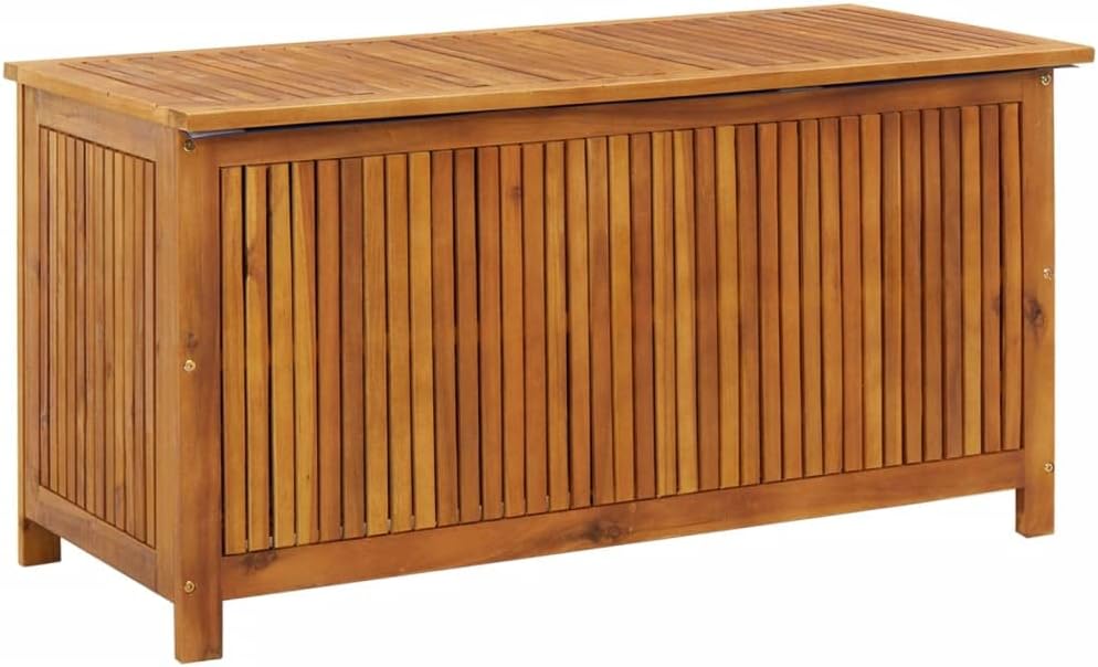 Solid Wood Outdoor Storage Bench,Solid Acacia Wood Garden Deck Box Patio Storage Box with Liftable Top Outdoor Wooden Storage Container for Patio,Backyard,Poolside, 44.5