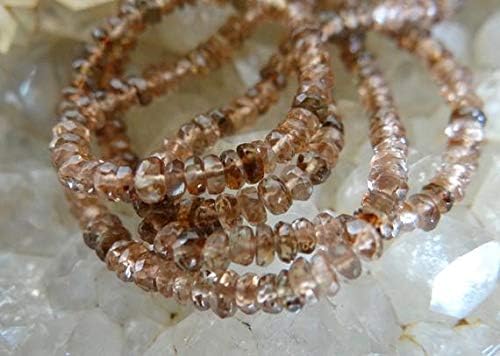 pink green brown blush andalusite faceted rondelles | 2mm | sold in sets of 30 beads