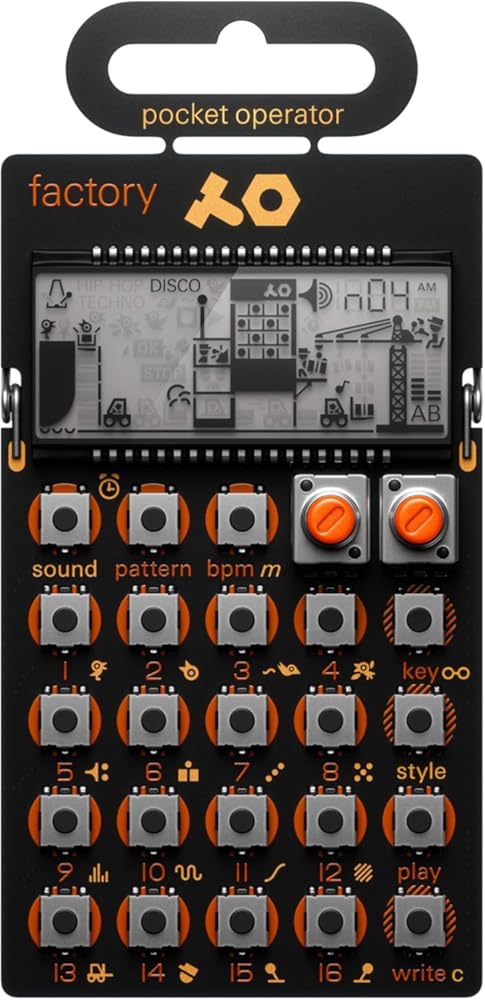 Teenage Engineering Pocket Operator PO-16 Factory, Lead Synthesizer for Keys Melodies. Sequencer with Parameter Locks, Play Styles & Punch-in Effects