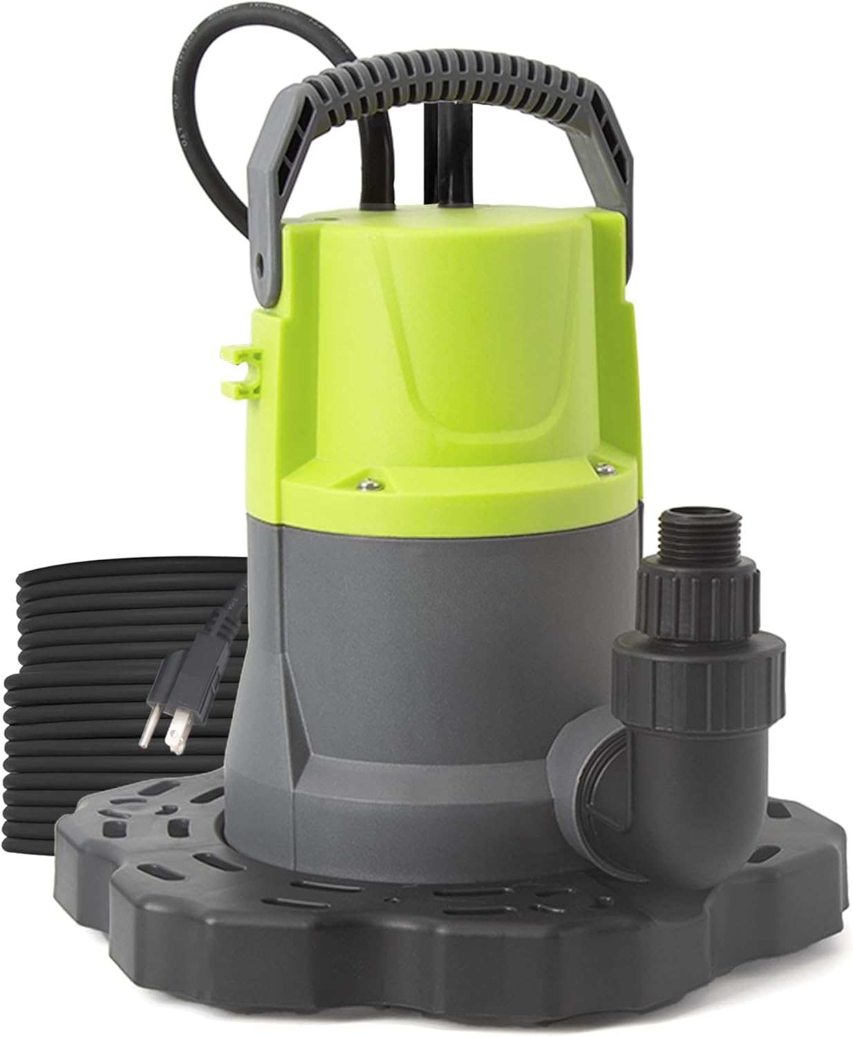 3/4 HP Pool Cover Pump Automatic On Off, 115V Above Ground Pool Cover Pump with 3 Adapters, 33 FT Power Cord, 3100 GPH Pool Water Pump Water Remover for Hot Tubs, Basement, Pool, Pond